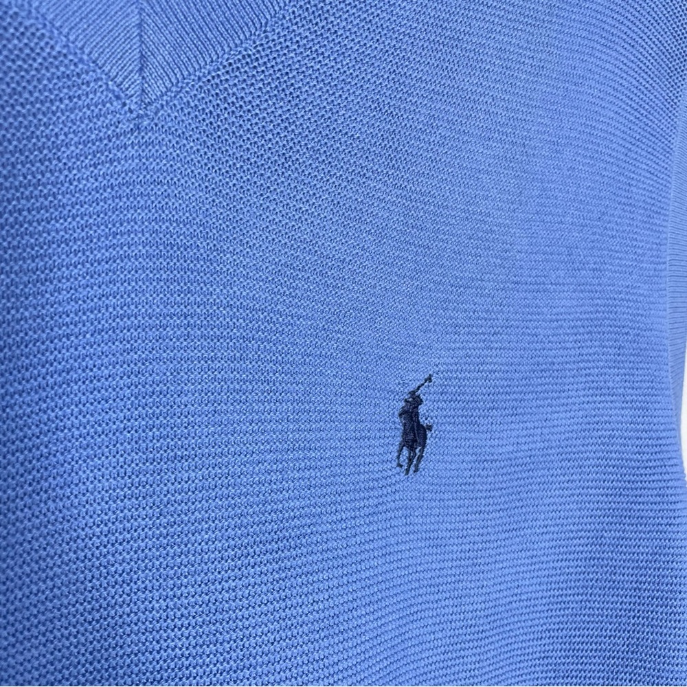 Polo Golf Ralph Lauren Vest Lightweight V-Neck Cotton Blue Men’s - Picture 3 of 5